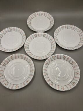 Lot of 6 Vintage Myott Son & Co Kendal Saucer Plates Art Deco England MCM